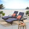 GDFStudio Lakeport Outdoor Wicker Armed Chaise Lounge Chairs with Cushions (set of 2)